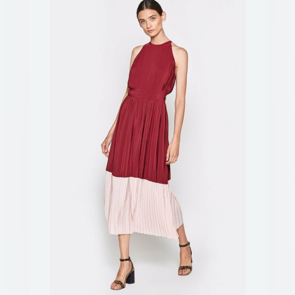Joie Pleated Colorblock Dress